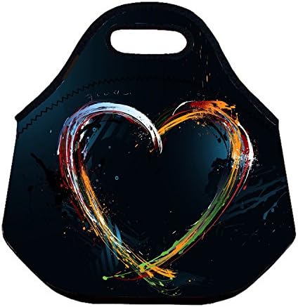 ZMvise Rainbow Love Heart Lunch Tote Insulated Reusable Picnic Lunch Bags Boxes For Men Women Adults Kids Toddler Nurses