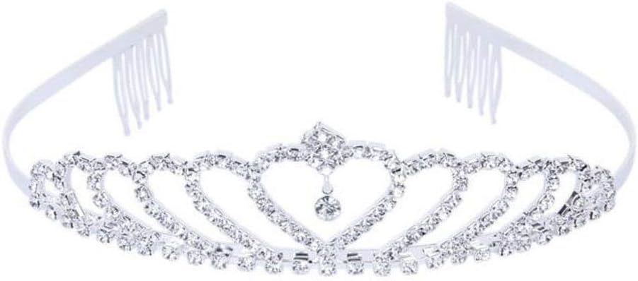 DDGE DMMS Stylish Rhinestones Princess Crown Headband Hair Clip Tiara Wedding Bride Pin
