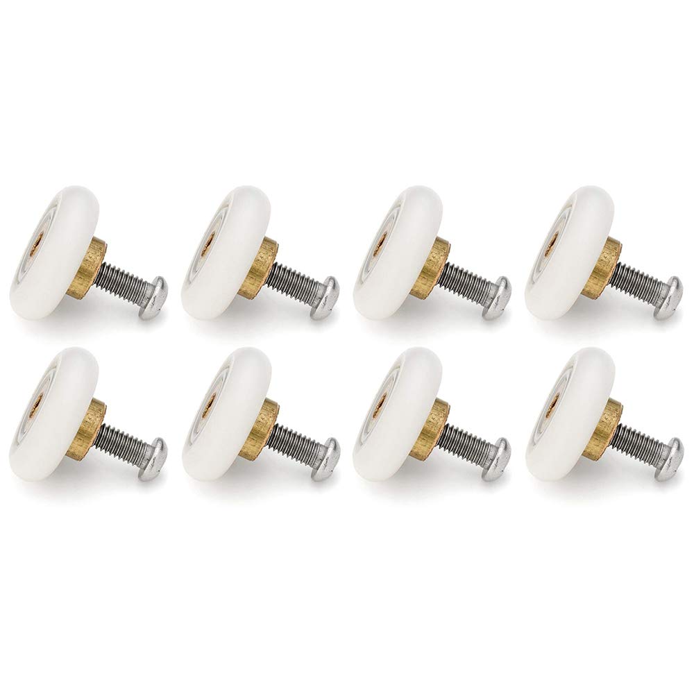 Set of 4 Twin Shower Door Rollers Runners Wheels Pulleys 20mm Wheel Diameter Top Bottom Bathroom Replacement Parts (23mm-8pcs-Model B) — image 1