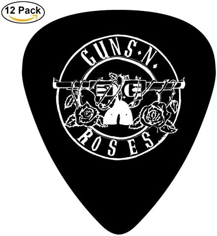Gufun Guitar Picks Guns N Roses Logo Custom Three Size Electric Celluloid Plectrums (12-Pack)