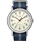 Timex Unisex Special Weekender Slip Through Quartz with Off-White Dial Analogue Display and Blue Nylon Slip Strap T2N654PF