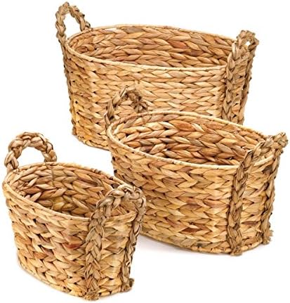 Country Decorative Utility Storage Woven Nesting Baskets set of 3