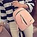 Creazy Women Leather Backpacks Schoolbags Travel Shoulder Bag (Pink)