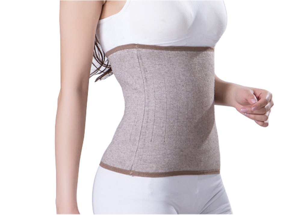 Faxianther Men Women Soft Cashmere Waistband Kidney Binder Breathable Outdoor Sports Stomach Warming Protector Band Wrap Waist Back Brace Support Warmer Brown