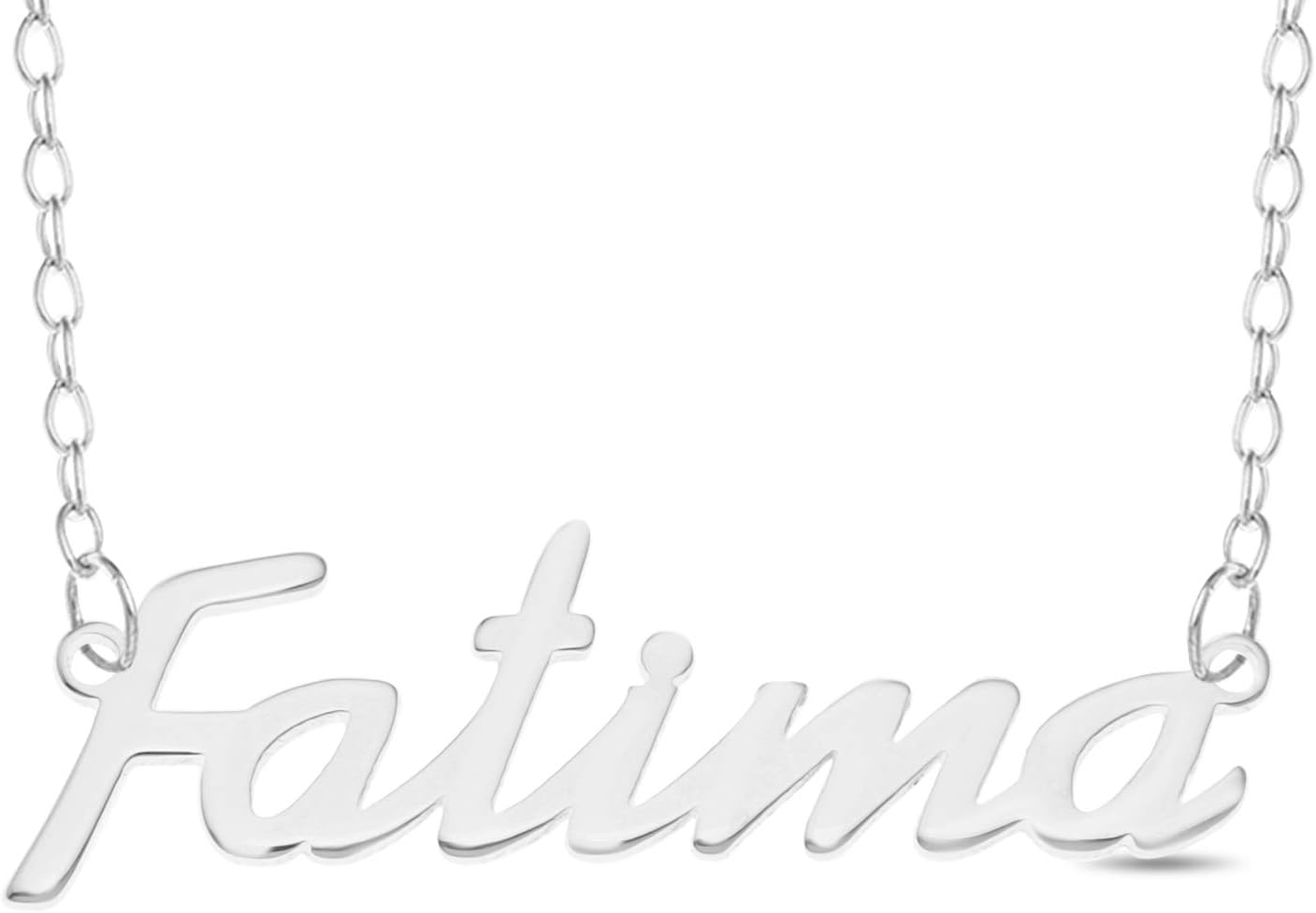 FATIMA Name Necklace 925 Sterling Silver Italian Trace Chain Pendant Gift