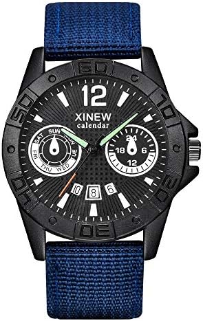 FENKOO Fashion Quartz Watch Nylon Belt Watch Fashion Calendar Luminous Quartz Watch Male XINEW