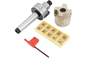 LADIESHOW Shank Indexable End Mill, MT2-FMB22 Face Mill Holder + 400R-50-22 CNC Lather End Milling Cutter + 10pcs APMT1604 Carbide