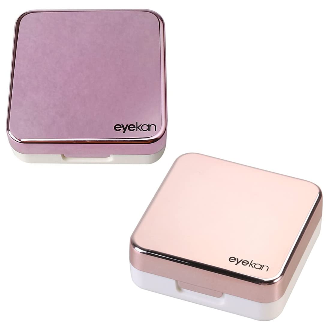 通用 2 Pack Contact Lens Case,Travel Kit Case Easy Carry Mini Box Container Contact Lens Holder(Rose Gold&Rose Red)