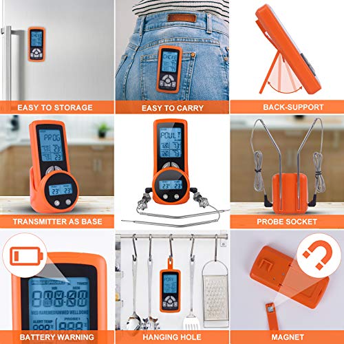 Wireless Meat Thermometer,Remote Digital Ultra Accurate Instant Read