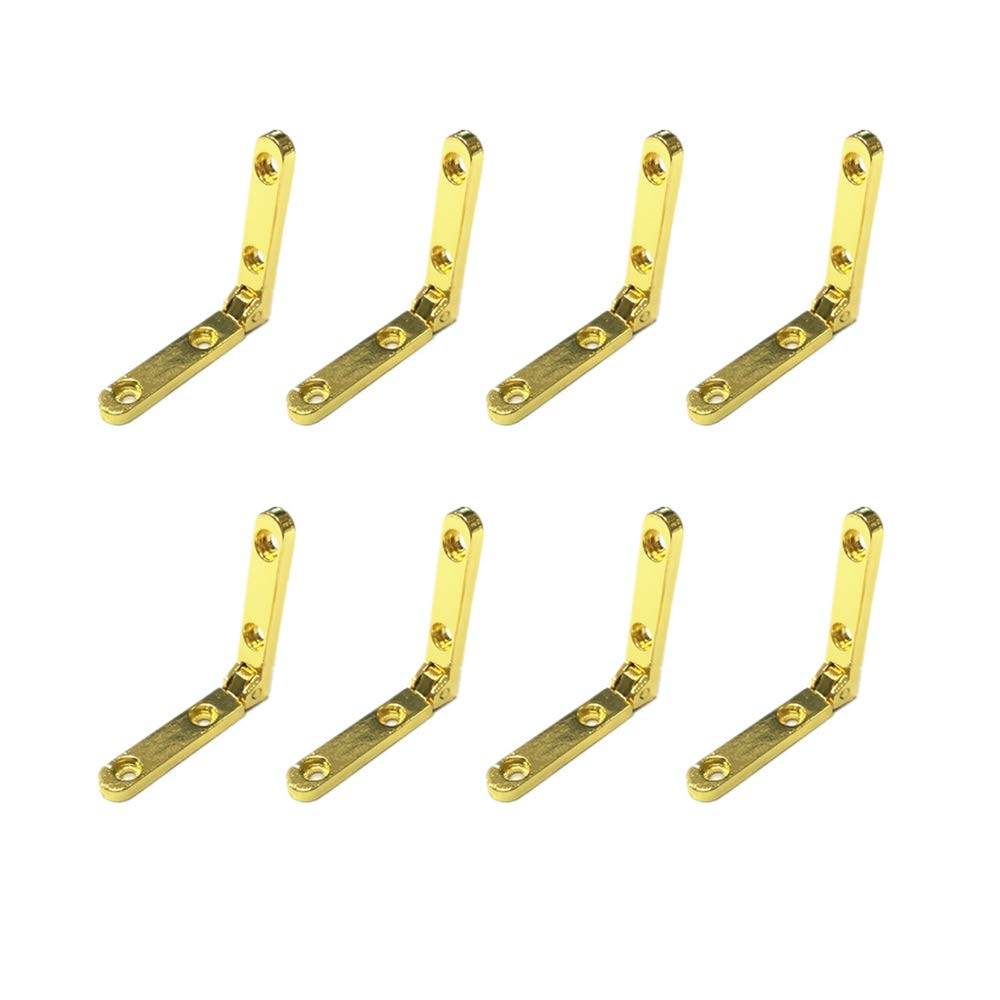 AOTISBAO 8 Pcs Jewelry Box Hinges 90 Degree Side Rail for Wooden Chest Case Accessories