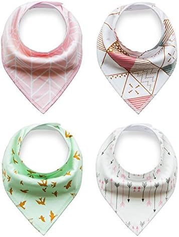 Bibs For Infant- Baby Bandana Drool Bibs- 4 Pack Organic Cotton- Perfect Baby Bib Gift Set For Boys Girls Or Unisex (Arrow)
