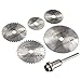 BABAN 5pcs HSS Saw Blades Rotary Tool Circular Saw Blade Mandrel fit Dremel W/ Shank