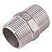 Hex Nipple 1 Inch Male NPT - DERPIPE Stainless Steel 304 Threaded Pipe Fitting for Brew Kit, Home Piping Application