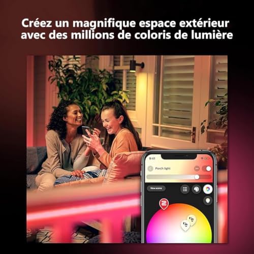White & Color Ambiance Outdoor Lightstrip extérieur 5m, Ruban led extérieur compatible avec Alexa, Google Assistant et Apple Homekit, Bande led Hue modelable