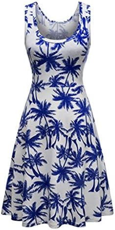 FORUU Dresses for Women Summer Vintages Sleeveless Beach Bohe Casual Floral Mini