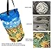 WAHSAN 32 Gallons Garden Bag-Reusable Pop-up Lawn Leaf Yard Waste Bag Sun Flower Print Canvas Container- 17.7