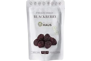 The Snack Haus Freeze-Dried Blackberries, All-Natural Dried Blackberries, No Preservatives, Vegan, High Fiber Snack, Perfect for Yogurt, Smoothies, Granola, On-the-Go, 0.88 oz Pack