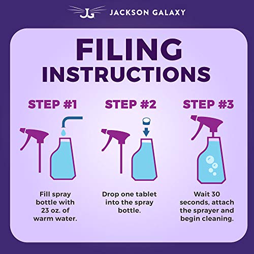 Jackson Galaxy: Stain & Odor Remover - Pet Urine Remover - 23 oz Bottle - 2 Fill Tablets Included - Eliminates Pet Stains & Odors Quickly - Works On Multiple Surfaces - Non-Toxic Formula - Thumbnail 4