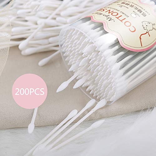 image for Cayanmydery 200Pcs Cotton Swabs Cotton Double-Tipped Sticks Cleaning S