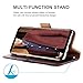 S8 Plus Wallet Case, DUEDUE Genuine Leather Magnetic Closure Folio Flip Cover Kickstand Credit Card Slots Protective Cover Samsung Galaxy S8 Plus,Brown