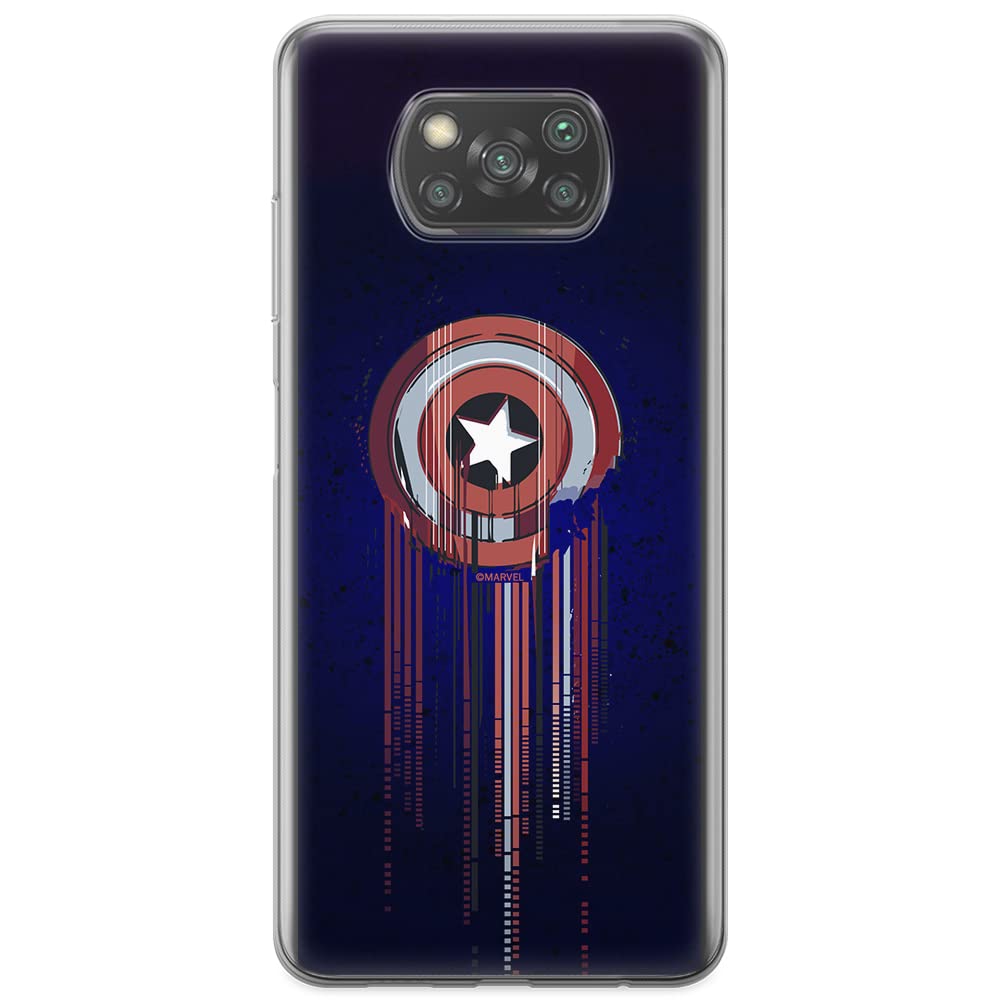 ERT GROUP mobile phone case for Xiaomi POCOPHONE X3 original and officially Licensed Marvel pattern Captain America 017 optimally adapted to the shape of the mobile phone, case made of TPU