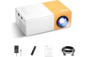 Mini Projector, PVO Portable Projector for Cartoon, Kids Gift, Outdoor Movie Projector, LED Pico Video Projector for Home Theater Movie Projector with HDMI USB Interfaces and Remote Control