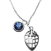 Personalized Hockey Mask Necklace with Birthstone Charm, Hockey Jewelry, Hockey Gifts, Ice Hockey Charm Necklace, for Women, Teen & Girl Hockey Players