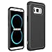 Samsung Galaxy S8 Case, Laxier Lightweight Slim Thin Soft Silicone + Hard PC Plastic Dual Layer Rubber Bumper Protective Phone Cover (just for the regular size S 8, not fit S 8 plus)(black)