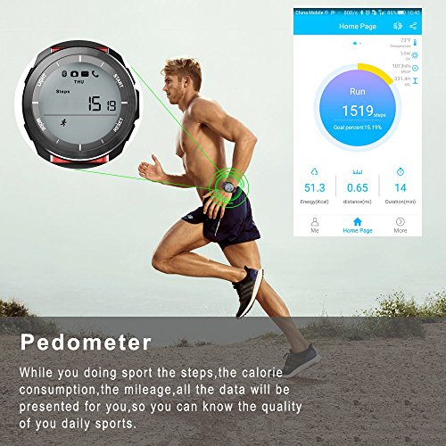 Smart Watch Waterproof IP68 Sport Watch Silicon Rubber Watchband eSmart Fitness Bracelet Support SMS/Altimeter/Pedometer/Barometer/UV /Sleep Monitor/Remote Camera/Calorie for Android iOS iPhone