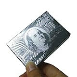 Luxurious Silver Foil Poker - Ehonestbuy Waterproof Playing Cards Deck Carta de Baralho with Silver Box (100 Dollar)