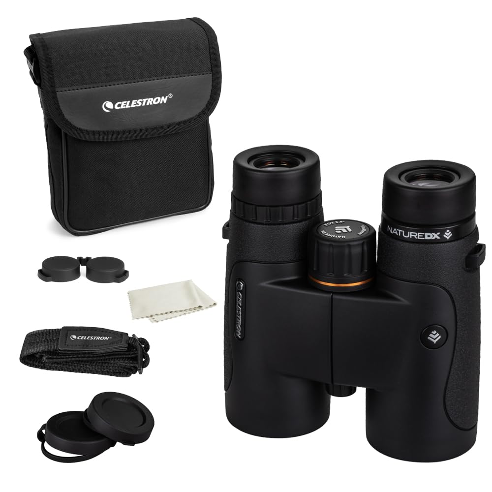Celestron 72323 Nature DX 10x42 Outdoor and Birding Binoculars, Fully Multi-Coated with BaK-4 Prisms, Rubber Armoured, Fog & Waterproof