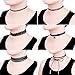 Uniqhia Leather Chain Necklace for Women Girls Choker Tassel Necklace Velvet Length Adjustable