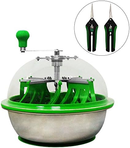 16inch Hydroponic Bowl Leaf Trimmer Hand Twisted Bud trimmer Spin Cut Hush with Silicon Leaf(Clear lid) (16in trimmer)