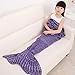 GoodStore Mermaid Tail Blanket for Kids, Toddler Polyester Crochet Knitting Sleeping Bag Blanket, Soft Warm and Cozy in Sofa Bed (Purple 135x65 cm / 53x25.5 inch)