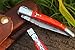 DKC Knives (31 6/18) Sale DKC-93 MT. TAM Damascus Folding Laguiole Style Pocket Knife Red Pakka Wood 4.5