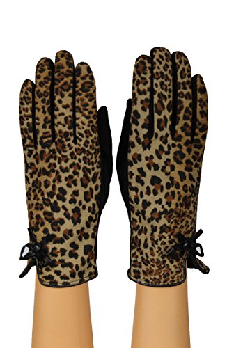 leopard print winter gloves