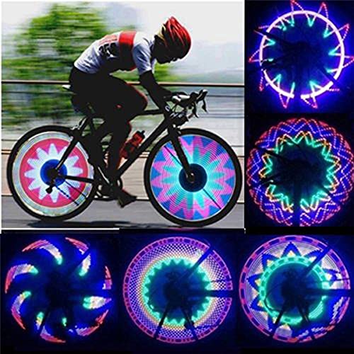 3D-fietsspaak LED-verlichting, kleurrijke fietswielverlichting Meerkleurig 30 patronen 16 LED-fietsspaakverlichting… - Image 3