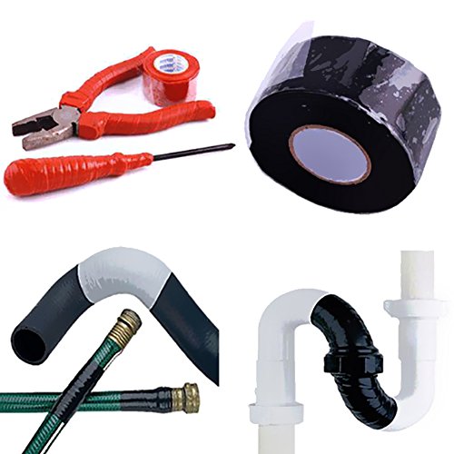 Zcargel Waterproof High Piezoelectricity Electrical Tape, Garden Water Pipe Repair Tape Silicone Rubber Self-Melting Tape Black - Perfect for Electric Wiring Projects, 25mmx3m