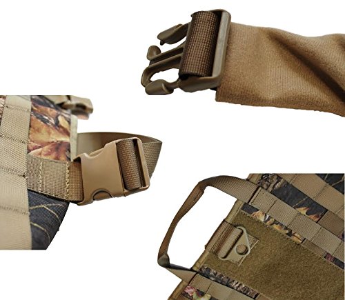 TACTICAL DOG VEST HARNESS K9 MOLLE HUNTING MILITARY HOOK AND LOOP PATCH PANEL XS, S, M, L, XL (CAMOUFLAGE REALTREE, XL: Chest up to 36") - Thumbnail 5