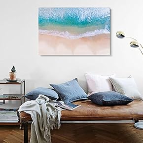 Canvas Wall Art - White Waves and Crystal Clear Water on Tropical Beach - Giclee Print Gallery Wrap Modern Home Art Ready to Hang - 12" x 18"