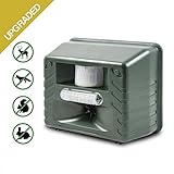 Aspectek - Yard Sentinel STROBE- Ultrasonic Outdoor Animal Control Pest Repeller Motion Detector - Rodents, Deer, Cats, Dogs, Mice Repellent Device, Includes Extension Cord ()