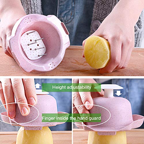 K Kwokker Vegetable Chopper Mandoline Slicer Dicer Cutter Grater Cutter Spiralizer with 6 Interchangeable Stainless Steel Blades - Heavy Duty Julienne Multifunctional Kitchen Food Choppers - Thumbnail 7