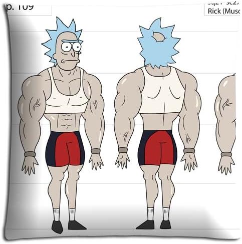 Bedroom Pillow Protector Case Rick and Morty Zippered Polyester &amp; Cotton Elegant Health 20x20 inch 50x50 cm