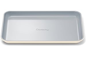 Caraway Nonstick Ceramic Small Baking Sheet (9x13”) – Non-Toxic, PTFE & PFOA Free – Oven Safe – Aluminized Steel Core – Mini 
