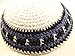 Round Designs Cotton Knitted Yarmulke Kippah 17 Cm Diameter White