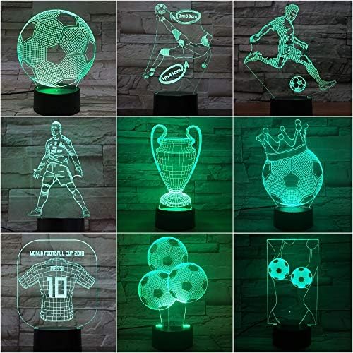 Novelty Lights 3D Football Lamp C Ronaldo Nightlight Child Home Decor ping Bedside Messi Kids LED Night Light Soccer A-1773