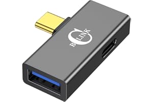 AUVIPAL BCLINK 2-in-1 USB C to USB 3.1 Adapter with 100W Charging Port, Thunderbolt 4/3 OTG Converter for Meta Quest 2, iPhone 15, MacBook, iMac, iPad and More - Space Gray