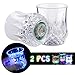 Shot Glasses [2 PCS],DiDaDi Automatic Water Activated Colorful Flashing LED Light Up Flash Blinking Beer Wine Whisky Vodka Martini Drinkware Glow Glasses Mugs for Bar Club Christmas Party Supplies