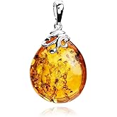 Ian and Valeri Co. Amber Sterling Silver Large Drop Pendant