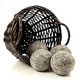 Dark Wool Dryer Balls, 4-Pack - Made For Drying Colors/Darks - Natural Fabric Softener - Ecofriendly & Organic - Reusable Dryer Sheets for Infants